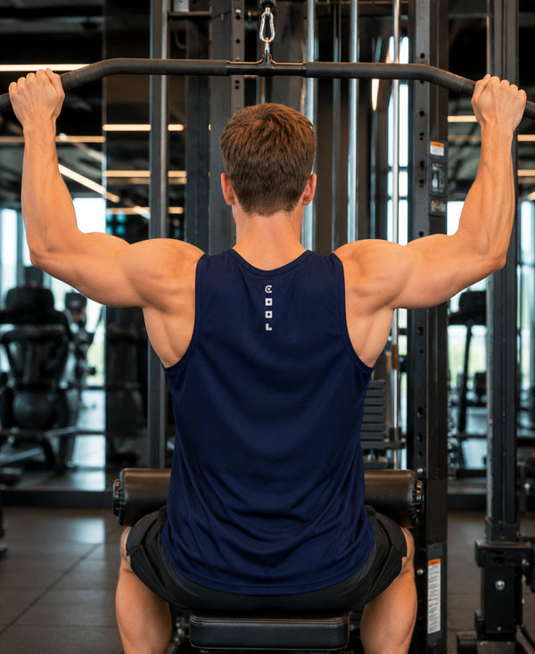 T.T. Men Dri-Fit Polyester Fooball-Knit Fabric| Round Neck | Sleeveless | Sweat-Wicking Gym & Active Wear Tees|Pack Of 2|Navy,Sky Blue
