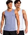 T.T. Men Dri-Fit Polyester Fooball-Knit Fabric| Round Neck | Sleeveless | Sweat-Wicking Gym & Active Wear Tees|Pack Of 2|Light Purple,White