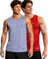 T.T. Men Dri-Fit Polyester Fooball-Knit Fabric| Round Neck | Sleeveless | Sweat-Wicking Gym & Active Wear Tees|Pack Of 2|Light Purple,Red