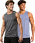 T.T. Men Dri-Fit Polyester Fooball-Knit Fabric| Round Neck | Sleeveless | Sweat-Wicking Gym & Active Wear Tees|Pack Of 2|Light Grey,Light Purple