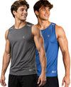 T.T. Men Dri-Fit Polyester Fooball-Knit Fabric| Round Neck | Sleeveless | Sweat-Wicking Gym & Active Wear Tees|Pack Of 2|Light Grey,Light Blue