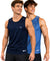 T.T. Men Dri-Fit Polyester Fooball-Knit Fabric| Round Neck | Sleeveless | Sweat-Wicking Gym & Active Wear Tees|Pack Of 2|Light Blue,Navy