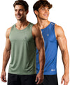 T.T. Men Dri-Fit Polyester Fooball-Knit Fabric| Round Neck | Sleeveless | Sweat-Wicking Gym & Active Wear Tees|Pack Of 2|Light Blue,Light Green