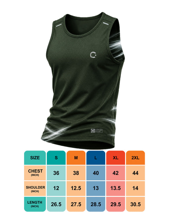 T.T. Men Dri-Fit Polyester Fooball-Knit Fabric| Round Neck | Sleeveless | Sweat-Wicking Gym & Active Wear Tees|Pack Of 2|Dark Green,Red