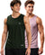 T.T. Men Dri-Fit Polyester Fooball-Knit Fabric| Round Neck | Sleeveless | Sweat-Wicking Gym & Active Wear Tees|Pack Of 2|Dark Green,Light Pink