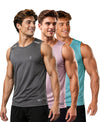 T.T. Men Dri-Fit Polyester Fooball-Knit Fabric| Round Neck | Sleeveless | Sweat-Wicking Gym & Active Wear Tees|Pack Of 3|Light Grey,Light Pink,Sky Blue