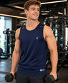 T.T. Men Dri-Fit Polyester Fooball-Knit Fabric| Round Neck | Sleeveless | Sweat-Wicking Gym & Active Wear Tees|Pack Of 3|Light Purple,Navy,Red