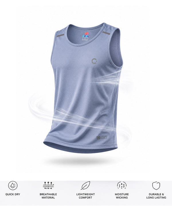 T.T. Men Dri-Fit Polyester Fooball-Knit Fabric| Round Neck | Sleeveless | Sweat-Wicking Gym & Active Wear Tees|Pack Of 3|Light Purple,Navy,Red