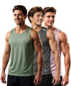 T.T. Men Dri-Fit Polyester Fooball-Knit Fabric| Round Neck | Sleeveless | Sweat-Wicking Gym & Active Wear Tees|Pack Of 3|Light Green,Light Grey,Light Pink