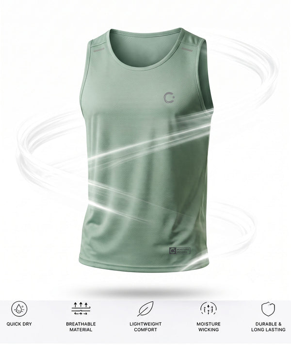 T.T. Men Dri-Fit Polyester Fooball-Knit Fabric| Round Neck | Sleeveless | Sweat-Wicking Gym & Active Wear Tees|Pack Of 2|Black,Light Green