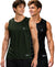 T.T. Men Dri-Fit Polyester Fooball-Knit Fabric| Round Neck | Sleeveless | Sweat-Wicking Gym & Active Wear Tees|Pack Of 2|Black,Dark Green
