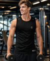 T.T. Men Dri-Fit Polyester Fooball-Knit Fabric| Round Neck | Sleeveless | Sweat-Wicking Gym & Active Wear Tees|Pack Of 2|Black,Dark Green