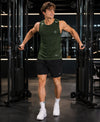 T.T. Men Dri-Fit Polyester Fooball-Knit Fabric| Round Neck | Sleeveless | Sweat-Wicking Gym & Active Wear Tees|Pack Of 2|Black,Dark Green