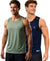 T.T. Men Dri-Fit Polyester Fooball-Knit Fabric| Round Neck | Sleeveless | Sweat-Wicking Gym & Active Wear Tees|Pack Of 2|Light Green,Navy
