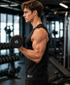 T.T. Men Dri-Fit Polyester Fooball-Knit Fabric| Round Neck | Sleeveless | Sweat-Wicking Gym & Active Wear TeesBlack