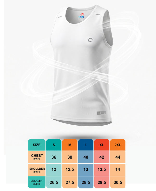 T.T. Men Dri-Fit Polyester Fooball-Knit Fabric| Round Neck | Sleeveless | Sweat-Wicking Gym & Active Wear TeesWhite