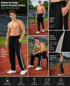 T.T. Men Premium Cotton Cut & Sew Track Pant |Straight Fit| Side Zipper Pocket|Ideal For Gym, Running, Lounge & Casual Wear Pack Of 2-Black,Grey Melange