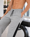 T.T. Men Premium Cotton Cut & Sew Track Pant |Straight Fit| Side Zipper Pocket|Ideal For Gym, Running, Lounge & Casual Wear Pack Of 2-Black,Grey Melange