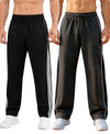 T.T. Men Premium Cotton Cut & Sew Track Pant |Straight Fit| Side Zipper Pocket|Ideal For Gym, Running, Lounge & Casual Wear Pack Of 2-Black,Anthra