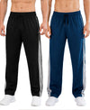 T.T. Men Premium Cotton Cut & Sew Track Pant |Straight Fit| Side Zipper Pocket|Ideal For Gym, Running, Lounge & Casual Wear Pack Of 2-Black,Airforce