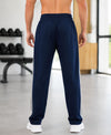 T.T. Men Premium Cotton Cut & Sew Track Pant |Straight Fit| Side Zipper Pocket|Ideal For Gym, Running, Lounge & Casual Wear Pack Of 2-Navy,Grey Melange