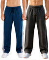 T.T. Men Premium Cotton Cut & Sew Track Pant |Straight Fit| Side Zipper Pocket|Ideal For Gym, Running, Lounge & Casual Wear Pack Of 2-Anthra,Airforce