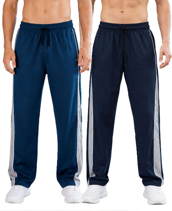 T.T. Men Premium Cotton Cut & Sew Track Pant |Straight Fit| Side Zipper Pocket|Ideal For Gym, Running, Lounge & Casual Wear Pack Of 2-Airforce,Navy