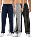 T.T. Men Premium Cotton Cut & Sew Track Pant |Straight Fit| Side Zipper Pocket|Ideal For Gym, Running, Lounge & Casual Wear Pack Of 3-Navy,Grey Melange,Anthra