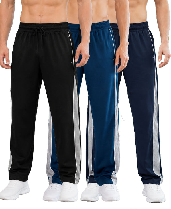 T.T. Men Premium Cotton Cut & Sew Track Pant |Straight Fit| Side Zipper Pocket|Ideal For Gym, Running, Lounge & Casual Wear Pack Of 3-Black,Airforce,Navy
