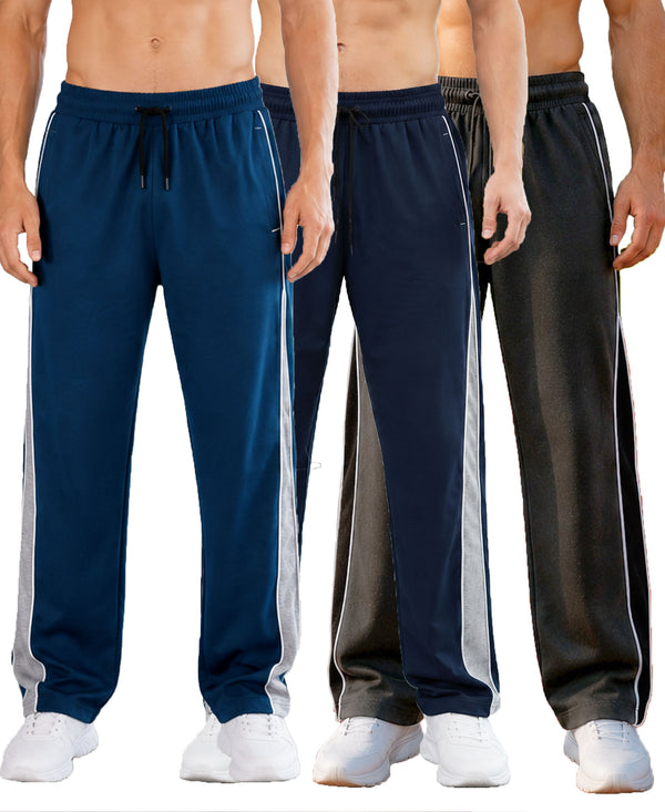 T.T. Men Premium Cotton Cut & Sew Track Pant |Straight Fit| Side Zipper Pocket|Ideal For Gym, Running, Lounge & Casual Wear Pack Of 3-Anthra,Navy,Airforce