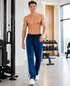 T.T. Men Premium Cotton Cut & Sew Track Pant |Straight Fit| Side Zipper Pocket|Ideal For Gym, Running, Lounge & Casual Wear -Airforce