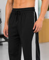 T.T. Men Premium Cotton Cut & Sew Track Pant |Straight Fit| Side Zipper Pocket|Ideal For Gym, Running, Lounge & Casual Wear -Black