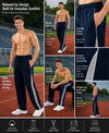 T.T. Men Premium Cotton Cut & Sew Track Pant |Straight Fit| Side Zipper Pocket|Ideal For Gym, Running, Lounge & Casual Wear -Navy