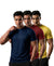 T.T. Men Dri-Fit Polyester Dot- Knit Fabric| Round Neck | Half Sleeve | Sweat-Wicking Gym & Active Wear Tees Pack Of 3 Navy,Maroon,Yellow