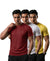 T.T. Men Dri-Fit Polyester Dot- Knit Fabric| Round Neck | Half Sleeve | Sweat-Wicking Gym & Active Wear Tees Pack Of 3 Maroon,White,Yellow