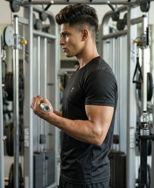 T.T. Men Dri-Fit Polyester Dot- Knit Fabric| Round Neck | Half Sleeve | Sweat-Wicking Gym & Active Wear Tees Pack Of 3 Light Grey,Black,Olive