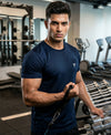 T.T. Men Dri-Fit Polyester Dot- Knit Fabric| Round Neck | Half Sleeve | Sweat-Wicking Gym & Active Wear Tees Pack Of 3 Light Grey,Black,Navy