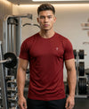 T.T. Men Dri-Fit Polyester Dot- Knit Fabric| Round Neck | Half Sleeve | Sweat-Wicking Gym & Active Wear Tees Pack Of 3 Light Grey,Black,Maroon