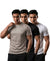 T.T. Men Dri-Fit Polyester Dot- Knit Fabric| Round Neck | Half Sleeve | Sweat-Wicking Gym & Active Wear Tees Pack Of 3 Light Grey,Black,White