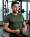 T.T. Men Dri-Fit Polyester Dot- Knit Fabric| Round Neck | Half Sleeve | Sweat-Wicking Gym & Active Wear Tees Pack Of 3 Light Blue,Olive,Navy