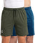 T.T. Men|Dri Fit Sports Short|Regular Fit|Side Pocket|Ideal For Gym, Sports & Daily Wear|Pack Of 2-Olive,Teal