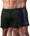T.T. Men Regular Fit Cotton Bermuda Short With Rib Band | Side Pocket | Pack Of 3-Green,Steel Grey,Navy