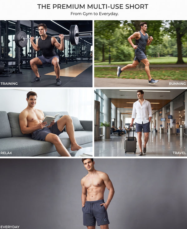 T.T. Men Regular Fit Cotton Bermuda Short With Rib Band | Side Pocket | Pack Of 2-Navy,Steel Grey
