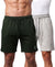 T.T. Men Regular Fit Cotton Bermuda Short With Rib Band | Side Pocket | Pack Of 2-Green,Grey Melange