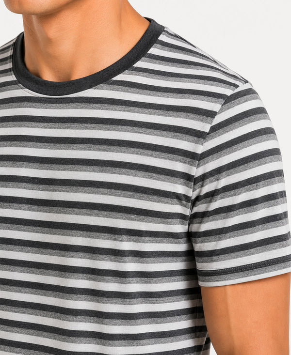 T.T. Men Slim Fit Cotton Round Neck | Striped Tees | Soft Breathable Fabric | Gym, Casual & Outdoor Wear T-Shirt