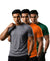 T.T. Men Dri-Fit Polyester Dot- Knit Fabric| Round Neck | Half Sleeve | Sweat-Wicking Gym & Active Wear Tees Pack Of 3 Steel Grey,Orange,Green