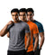 T.T. Men Dri-Fit Polyester Dot- Knit Fabric| Round Neck | Half Sleeve | Sweat-Wicking Gym & Active Wear Tees Pack Of 3 Steel Grey,Orange,Teal