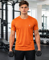 T.T. Men Dri-Fit Polyester Dot- Knit Fabric| Round Neck | Half Sleeve | Sweat-Wicking Gym & Active Wear Tees Pack Of 3 Steel Grey,Orange,Teal
