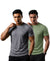 T.T. Men Dri-Fit Polyester Dot- Knit Fabric| Round Neck | Half Sleeve | Sweat-Wicking Gym & Active Wear Tees Pack Of 2 Steel Grey,Light Green
