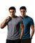 T.T. Men Dri-Fit Polyester Dot- Knit Fabric| Round Neck | Half Sleeve | Sweat-Wicking Gym & Active Wear Tees Pack Of 2 Steel Grey,Teal